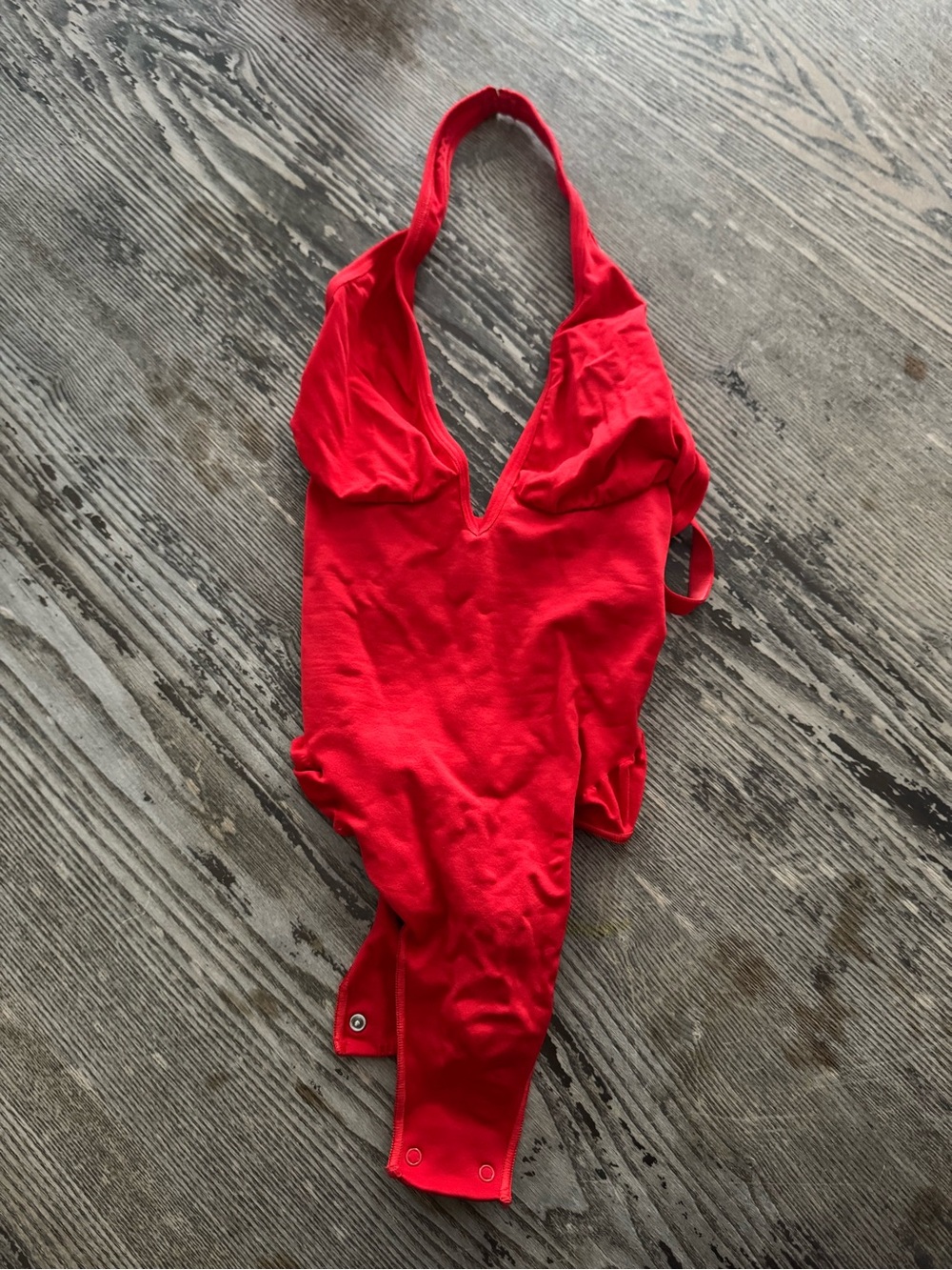 SKIMS Red Halter Bodysuit